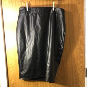 Torrid Black leather pencil skirt